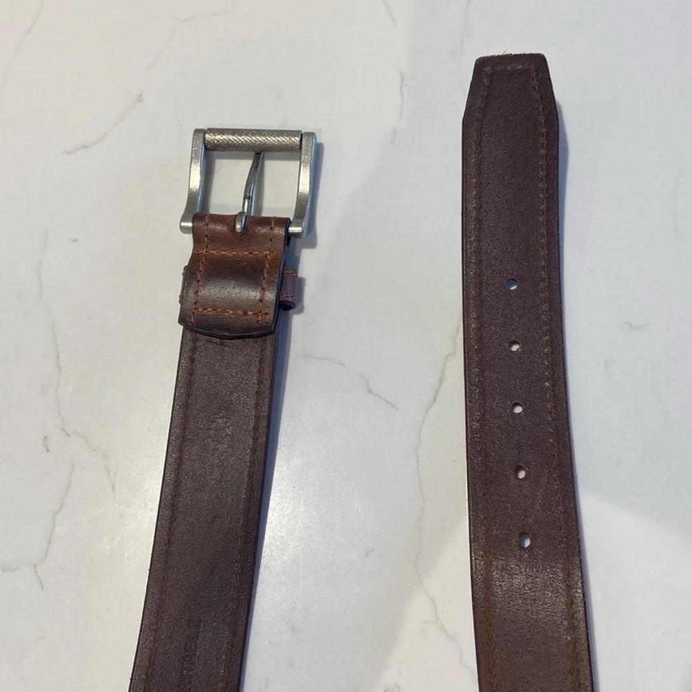 Men's Brown Leather Belt. Size 36